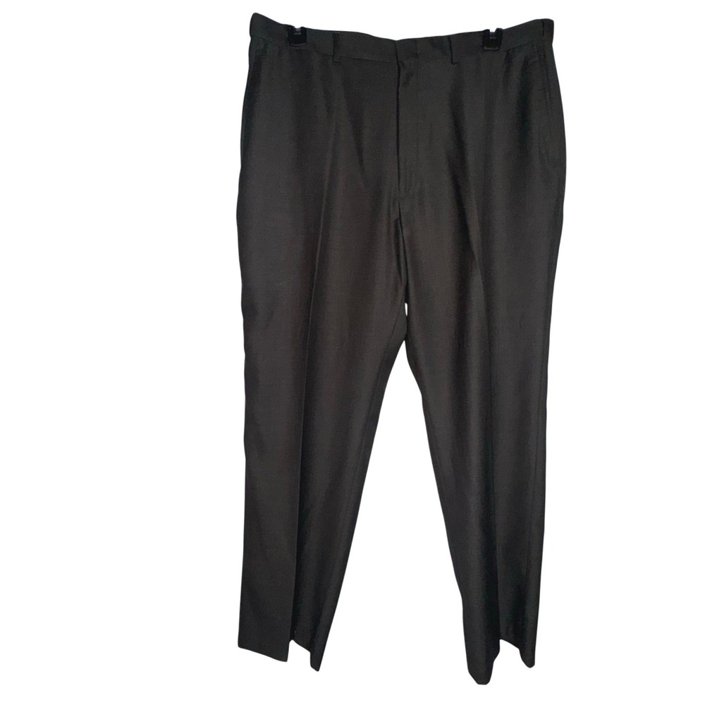 Haggar Men's Charcoal Gray Pleated Dress‎ Pants Size 36 Business Casual Office